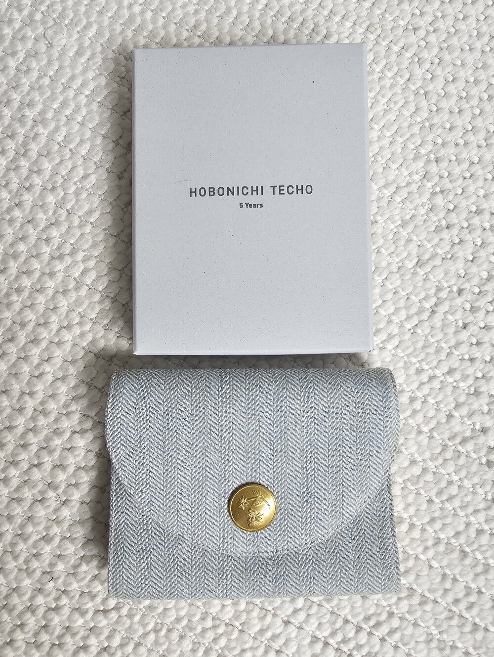 Hobonichi 5-Year Techo Cover A6 Mina Perhonen Search & Collect Blue Tweed Boxed